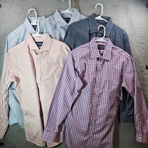 M Tailor Shirt Men Large Button‎ Up Long Sleeve - Lot of 5